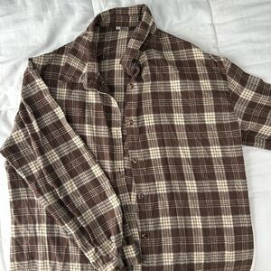 Old Navy Brown Plaid Button Down Shirt